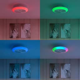 Philips Amigo Plafondventilator - Ingebouwde LED-lamp - Wit en gekleurd licht - Dimbaar - 20W+40W - Inclusief afstandsbediening - 4400 Lumen - Diameter: 480mm — thumbnail 3