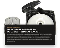 Dailygoods- Pull Starter Universeel - Draagbare Terugslag - Grasmaaiers/Bushcutters - Montage - Afstand Bevestigingsgaten 67mm - Lengte Touw 85cm - Startmechanisme