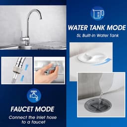 Compacte Vaatwasser - Tafelmodel Afwasmachine - Keuken Reinigen - Dubbele Watertoevoer - 4 Couverts - Wit — thumbnail 4