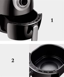 Heteluchtfriteuse - Friteuse zonder Olie - Gezond Koken - Directe Temperatuurregeling - 2.6 Liter 1000W - Rood — thumbnail 6