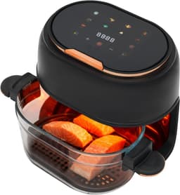 Heteluchtfriteuse - Airfryer - Gezond Koken - Met Kijkvenster - 4 Liter - Zwart — thumbnail 1
