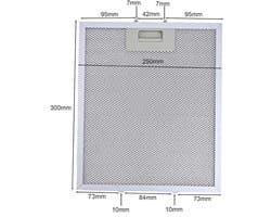 Geschikt voor Whirlpool Ikea Jenn Air W10169961A afzuigkap filter, filter, afzuigkapfilter, ventilatiefilter, vervangingsset van 2 stuks, afzuigkapfilter, 300X250