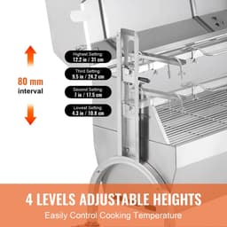 Seth Select Houtskool Spit Grill, Rotisseriegrill, Draaispit barbecue, Roterende grill, Elektrische motor, 46 inch, Zwart — thumbnail 5