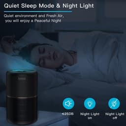 Luchtreiniger met HEPA Filter – Compacte Air Purifier – Voor Schone Lucht in Huis – Stil & Efficiënt – Geschikt voor Slaapkamer & Kantoor — thumbnail 2