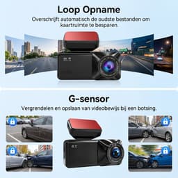 Fokelyi - 4K Dashcam Voor En Achter Auto - Met GPS WiFi En 64GB SD Kaart - Nachtzicht Parkeerbewaking G-Sensor - Ultra HD Dual Camera — thumbnail 3