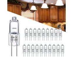 12V Halogeenlamp G4 - 20W 2700K - Halogeen Lampjes Insteek - Burner Capsule - Warm Wit Licht - 20 Stuks