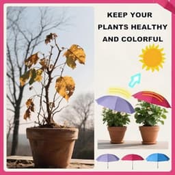 3e Verstelbare Plantenparasol, Grote waterdichte Tuinparasols Duurzaam Buitenzonwering voor Potplanten Bloemen Groenten — thumbnail 4