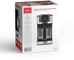 programmeerbaar filterkoffiezetapparaat 15 kopjes 900w zwart - livoo - DOD208 — thumbnail 2