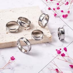 Set van 6 roestvrijstalen ronde sieradenringen van 17 tot 22 mm, duurzaam en geschikt voor het maken van unisex sieraden met stevige pasvorm — thumbnail 5