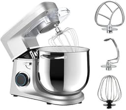 Keukenmixer - Deegmixer Apparaat - Bakken Koken - Krachtige 1700W Motor - 11 Liter Kom - Zilver — thumbnail 1