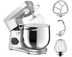 Keukenmixer - Deegmixer Apparaat - Bakken Koken - Krachtige 1700W Motor - 11 Liter Kom - Zilver