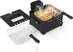 Elektrische Friteuse - Vetvrije Frituur - Thuis Frituren - Instelbare Thermostaat - 5 Liter - Zwart — thumbnail 1