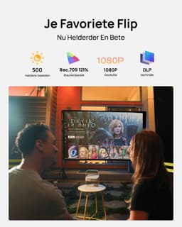 Draagbare Beamer 1080p - Mini Projector met Autofocus - WiFi - Netflix - Ingebouwde Speakers — thumbnail 4
