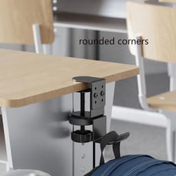 Hoofdtelefoon Haak - Hanger Houder - Bureau Organisatie - 360 Graden Draaibaar - Max 6.8cm Klem - Zwart — thumbnail 4