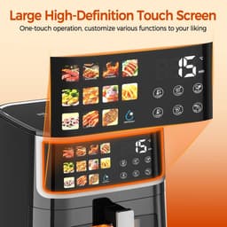 UrbanSelect Airfryer - Heteluchtoven - Heteluchtfriteuse - 8 Liter - 360° circulatie - Led-Touchscreen - Max 200°C - Zwart — thumbnail 4