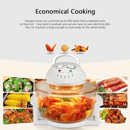 Halogeen Luchtfriteuse - Multifunctionele Oven - Snel Koken - 360 Graden Verwarming - 12L Capaciteit - Wit — thumbnail 2