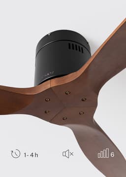 CREATE - Plafondventilator silent 100% hout 40W (Ø132cm) - Geen licht - Controller voor wandmontage + Afstandsbediening - 6 snelheden - Programmeerbaar - WIND CALM NATURAL WOOD — thumbnail 5