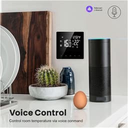 Slimme Thermostaat - WLAN Verwarmingsregelaar - Comfort Verhoging - Nauwkeurige Temperatuurregeling - 86x86 mm - Wit-Oranje — thumbnail 4