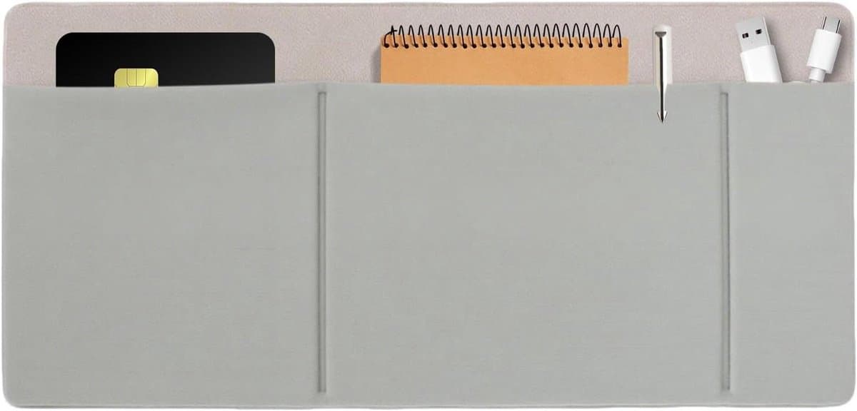 Externe Harde Schijf Houder - Tas Organizer - Mobiel Werken - Zelfklevende Bevestiging - 27 x 13 cm - Grijs — afbeelding 1