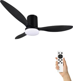 Fantiluxe - Magnus - Plafondventilator met verlichting - Zwart - Ø132cm - Afstandsbediening - Met lamp - Plafond ventilator - Slaapkamer — thumbnail 1