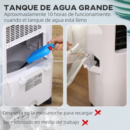 Mobiele Airco - Luchtkoeler 3-in-1 – Ventilator – Luchtbevochtiger – Verdampingskoeler – 15L Tank – 600m³/h Luchtstroom – LED Display – 60° Oscillatie – Woonkamer & Slaapkamer – 32x37x74 cm – 1 Stuk – Wit — thumbnail 3