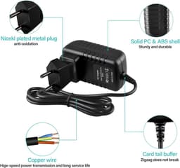 AC/DC Adapter Oplader - Externe Harde Schijf Lader - Stroomvoorziening Apparaten - Wereldwijd Ingangsbereik - 8TB Capaciteit - Zwart — thumbnail 3