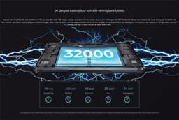 OUKITEL RT7 Titan 5G Robuuste Tablet - 32000mAh Batterij - 12GB +512GB - IP68/IP69K Waterdicht Schokbestendig - Dimensity 7050 Octa‑Core - Nachtvisiecamera voor Buitenwerk Industrie Avontuur — thumbnail 4