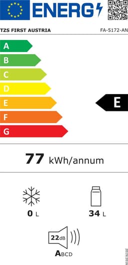 TZS First Austria Mini koelkast - Minibar - 40 liter - Vrijstaand - Volledig stil 22dB - Antraciet — thumbnail 4