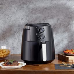 Heteluchtfriteuse - Olievrije Frituurpan - Gezond Koken - 8 Programma's - 55 Liter XL - Zwart — thumbnail 2