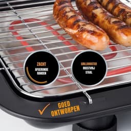 Thuys - Elektrische Tafelgrill Zwart XXL - 51x30cm Grilloppervlak - 2200W - Traploze Temperatuurregeling - voor Balkon en Binnen — thumbnail 5