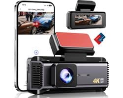 Auto Camera - Rijrecorder - Veilig Rijden - 4K Resolutie Nachtzicht - 64GB Inclusief - Zwart