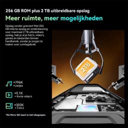 Blackview BL7000 Robuuste Smartphone 5G - 6.78 inch - Android 15 - 24GB RAM - 256GB ROM - 50MP Camera - 7500mAh met 33W Adapter - IP68 Waterdicht - NFC OTG GPS FM - Zwart — thumbnail 4