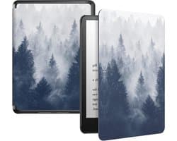 Lichte Hoes voor 6.8" Kindle Paperwhite 2021 met Auto Wake/Sleep, Ideaal voor E-Readers en Bescherming tegen Stoten, Grijze Boskleur