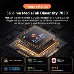 Blackview XPLORE X1 Robuuste Smartphone 5G - 36GB RAM - 256GB ROM - 10000mAh 55W - 6,78 inch 120Hz - IP68/IP69K Robuuste Telefoon - 108MP+50MP Camera - Android 15 - NFC GPS - Zwart — thumbnail 2