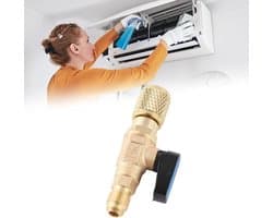 Compacte Kogelklep voor Airconditioning R22 Adapter 1/4 Inch SAE voor Mini Split Systemen met Koelmiddel Tank Adapters en Ventielen
