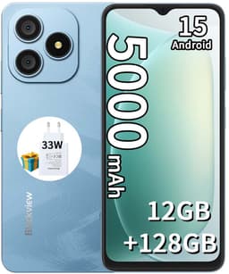 Blackview WAVE 9C Smartphone 4G - 12GB RAM - 128GB ROM - 6,56 inch - Android 15 - 5000 mAh met 33W-adapter - Dual SIM - GPS - OTG - blauw — thumbnail 1