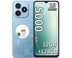 Blackview WAVE 9C Smartphone 4G - 12GB RAM - 128GB ROM - 6,56 inch - Android 15 - 5000 mAh met 33W-adapter - Dual SIM - GPS - OTG - blauw