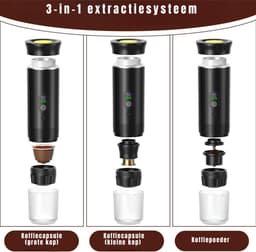 YOR® Draagbare Koffiemachine - Blender To Go - Draagbare Blender - Zwart - 9cm x 9cm x 21cm — thumbnail 3