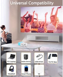 Cosensi - Dailygoody - Miniprojector - Full HD 1080P - Draagbare Projector - Thuisbioscoopfilmprojector - Geschikt voor Kinderen - Compact en Lichtgewicht — thumbnail 4