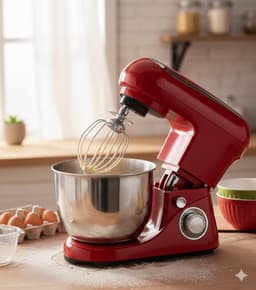 Cheffinger Keukenmixer - Rood - 6.5L Mengkom - Keukenrobot - 3 Accessoires - Keukenmachine - 1600W — thumbnail 4