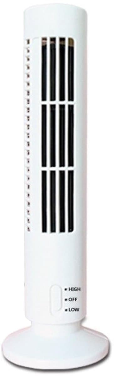 Allecto - USB Tower Fan - Bladeless - Krachtige Wind - Stil - Oplaadbaar - Wit - Bureauventilator - Geschikt voor Thuis en Kantoor - Model met 2 Sn.. — afbeelding 1