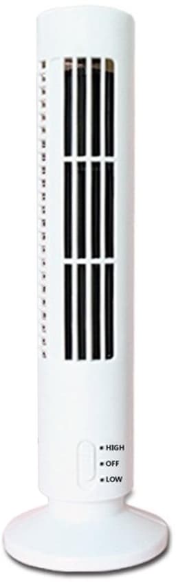 Allecto - USB Tower Fan - Bladeless - Krachtige Wind - Stil - Oplaadbaar - Wit - Bureauventilator - Geschikt voor Thuis en Kantoor - Model met 2 Sn.. — thumbnail 1