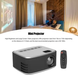 ONF3 - Mini Projector - Draagbare Projector - Full HD 1080P - Zilver Zwart - Video Projector - Geschikt voor TV PC Smartphone - Compact formaat — thumbnail 5