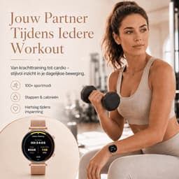 Cinturio Majestic – Gouden Smartwatch Dames – Bluetooth Bellen – AMOLED Scherm – Hartslagmeter – Slaapmonitor – 100+ Sportmodi – iOS & Android — thumbnail 3