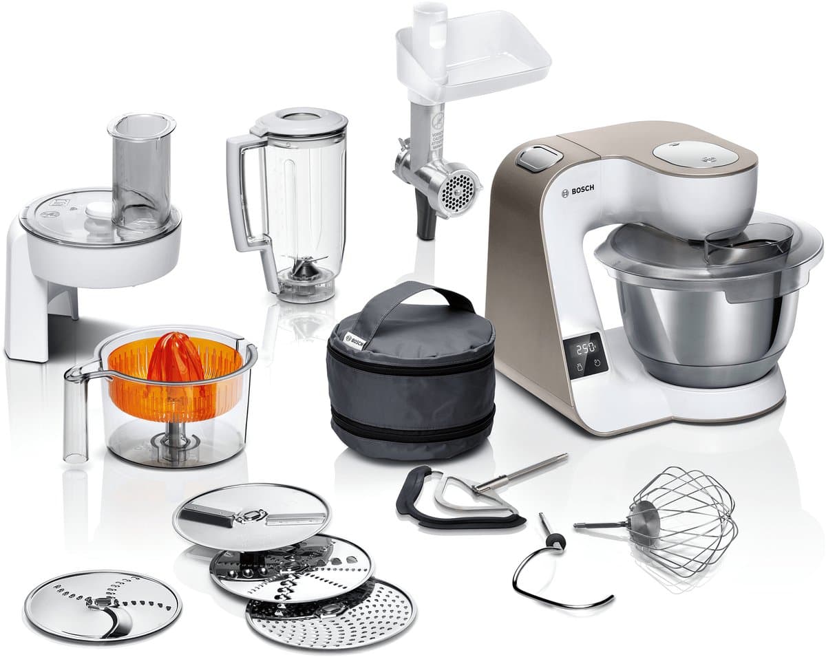 Bosch MUM5 - MUM5XW40 - Keukenmachine - 900W - 3.9L - Champagne/Wit — afbeelding 1
