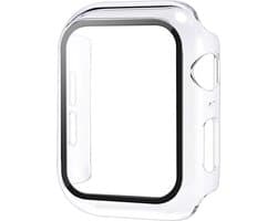 Full Body Case geschikt voor Apple Watch 41mm Series 7 / 8 | Ingebouwde Glazen Screenprotector | 360 Hoesje | Geschikt voor 41mm geschikt voor Apple Watch Series 7 / 8 transparant