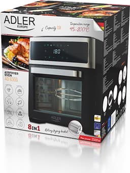 Adler AD 6309 Airfryer Oven - 13L XXL - 2500W - 8-in-1 Functies - Digitaal Touch Display - Inclusief Rotisserie en Accessoires - Zwart — thumbnail 5