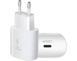 WISEQ USB-C Adapter 25W – Snelle Oplader – Geschikt voor iPhone & Samsung – Wit
