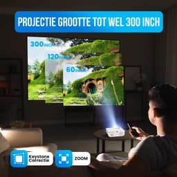 Strex Beamer - 1080P Full HD - 15000 Lumen - Draadloos Streamen - Inclusief Tas/Projectiescherm - WiFi - Bluetooth - Mini Beamer - Projector — thumbnail 4