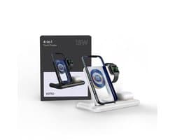 VOTIQ® 4-in-1 oplader geschikt voor MagSafe Apple iPhone 12/13/14/15 PRO/MAX/Mini/Plus iWatch Airpods - Draadloos Oplaadstation Dock - Wit